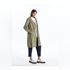 Calin black label trench coat wind breaker in olive green